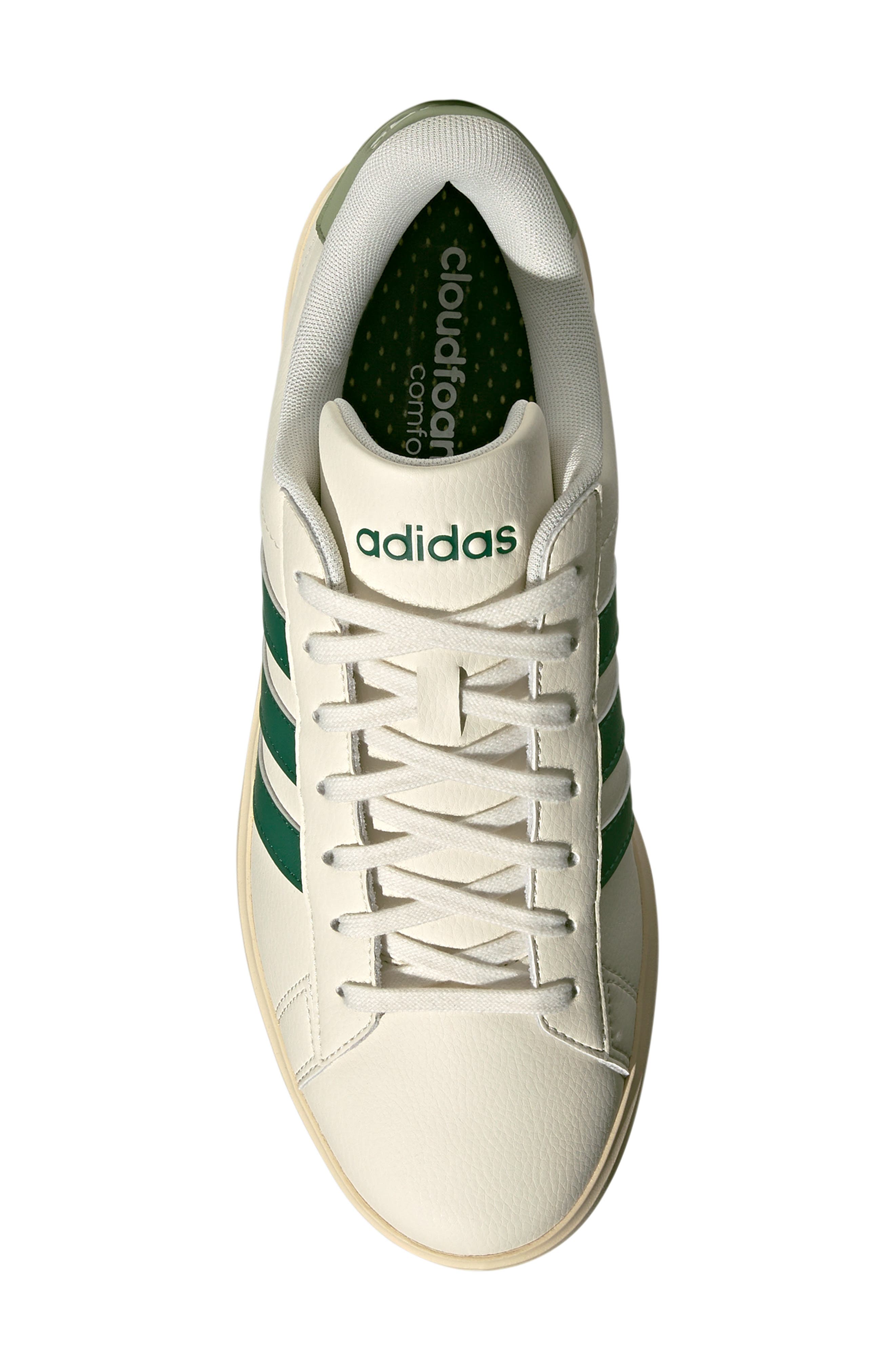 adidas Grand Court 2.0 Sneaker, Alternate, color, Off White/ Green/ Tent Green