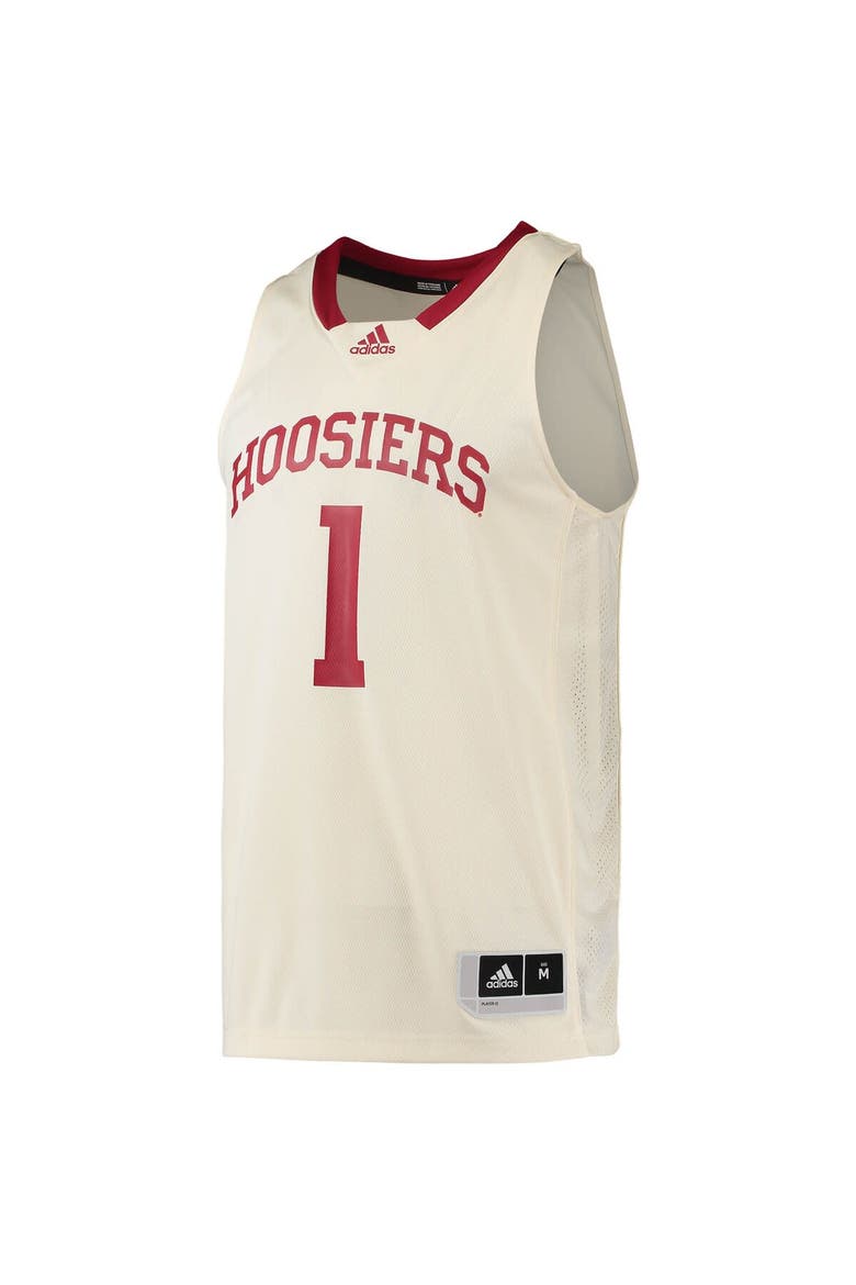 Men's adidas #1 Cream Indiana Hoosiers Swingman Basketball Jersey, Alternate, color, Cream