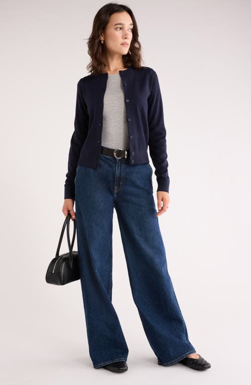 Nordstrom Rack Crewneck Cardigan In Gold