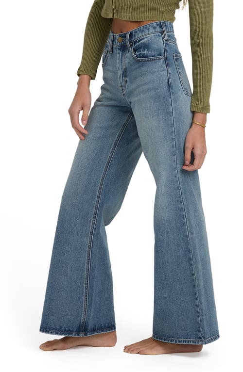 Billabong Free Fall High Waist Flare Leg Jeans In Blue