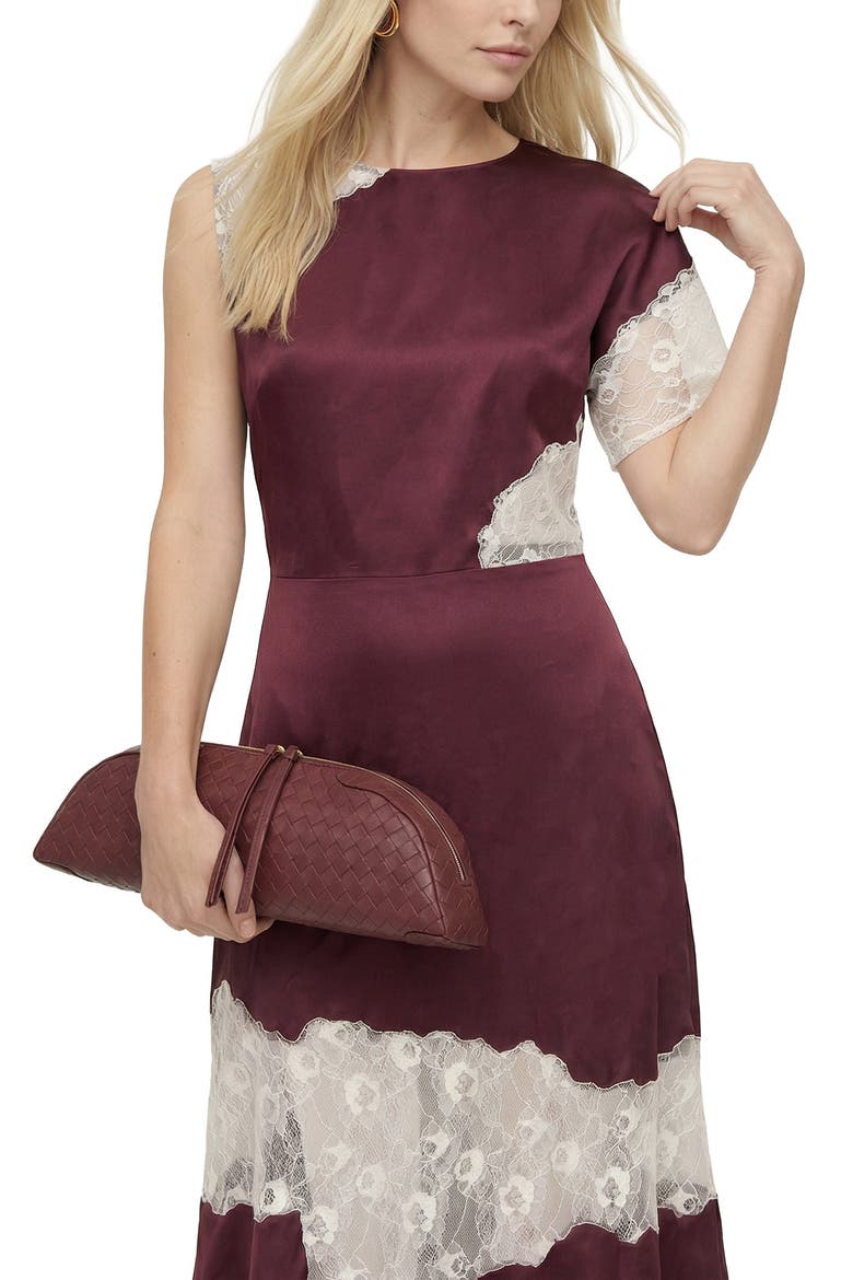 Selma Lace Insert Maxi Dress, Alternate, color, Burgundy