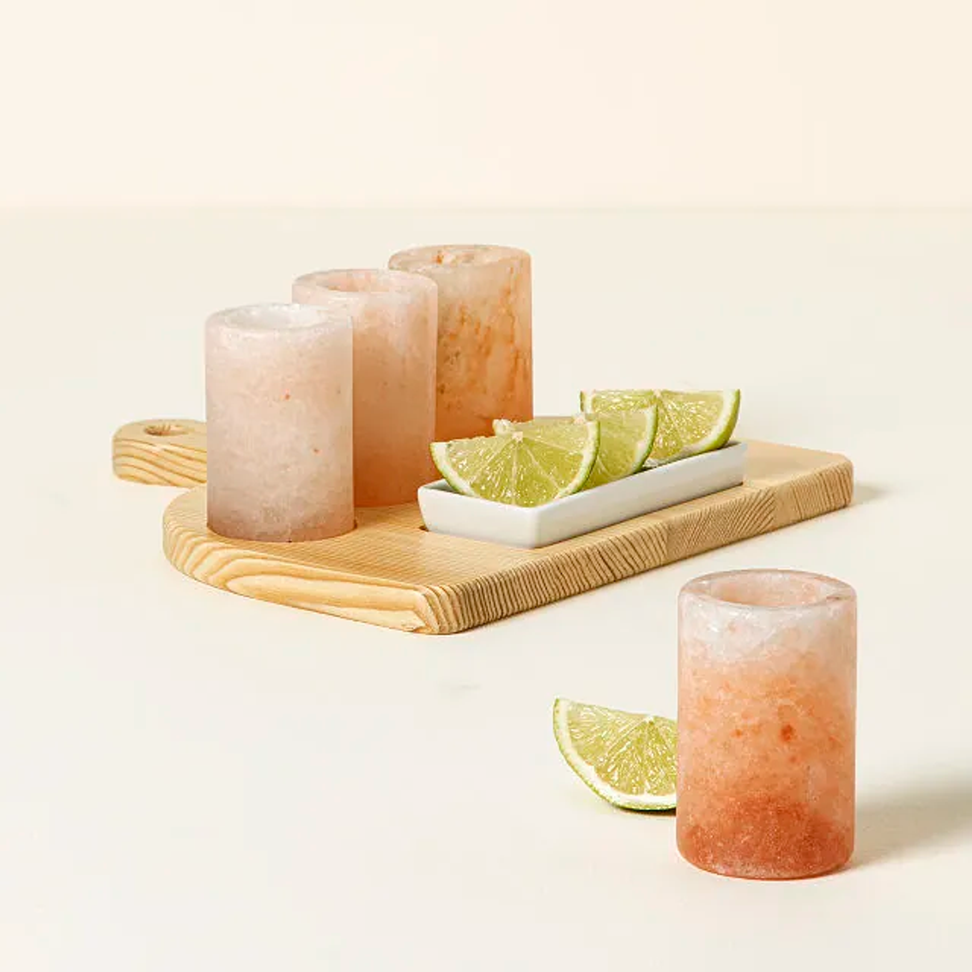 Uncommon Goods Himalayan Salt Tequila Glasses- Set of 4 by The Spice Lab - Pinkish-Orange