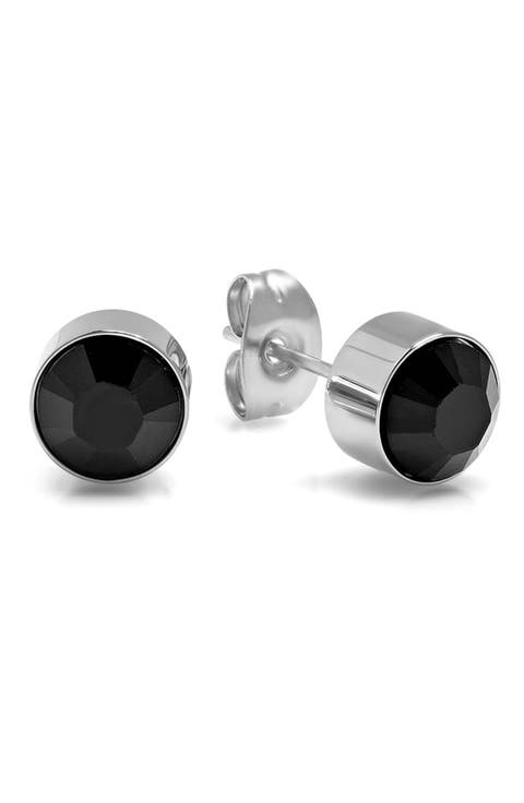 18K Gold Plated April Simulated Birthstone Stud Earrings