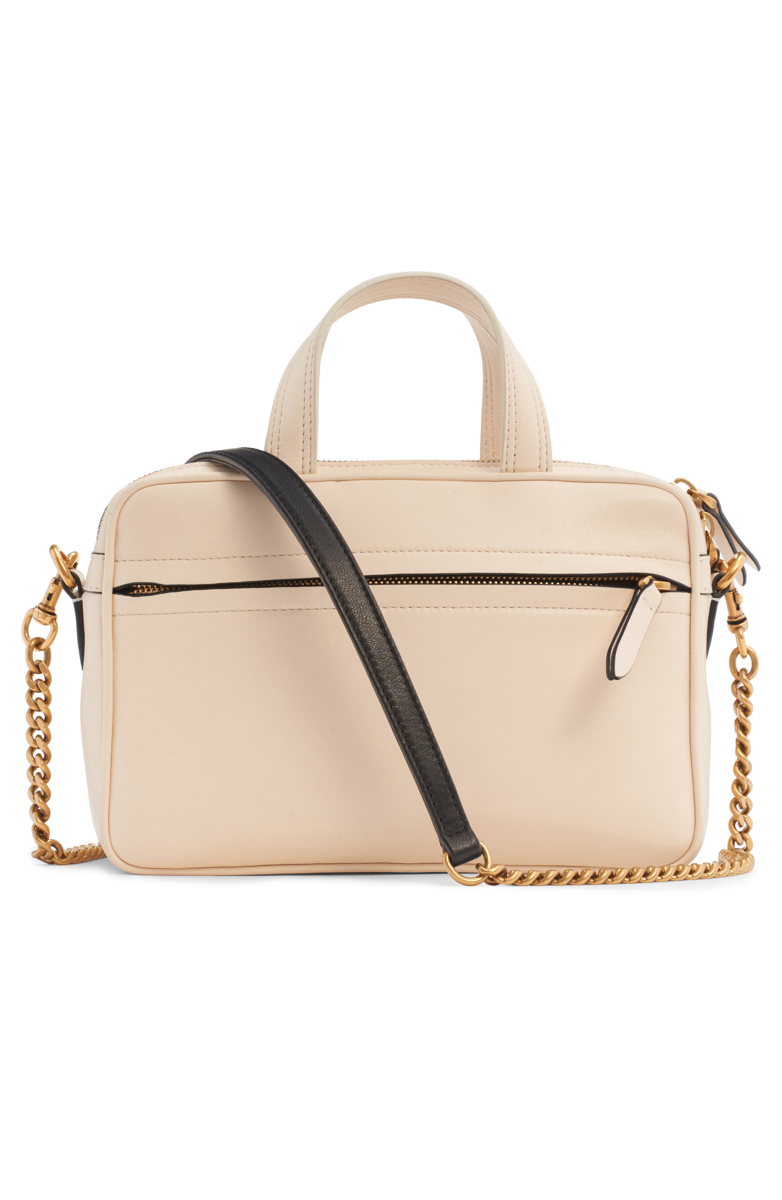Valentino Garavani Small Viva Superstar Leather Duffle Bag, Alternate, color, R4v Butter White/ Nero