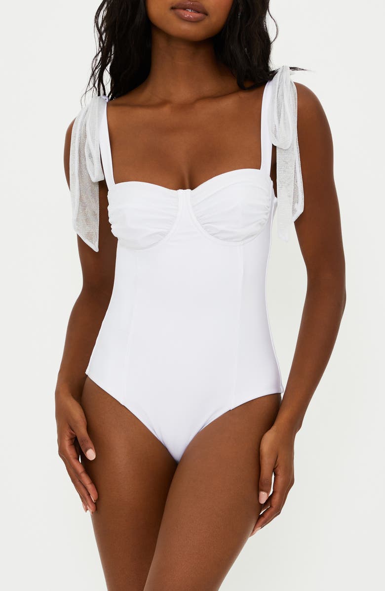 Beach Riot Dede Underwire One-Piece Swimsuit, Main, color, White