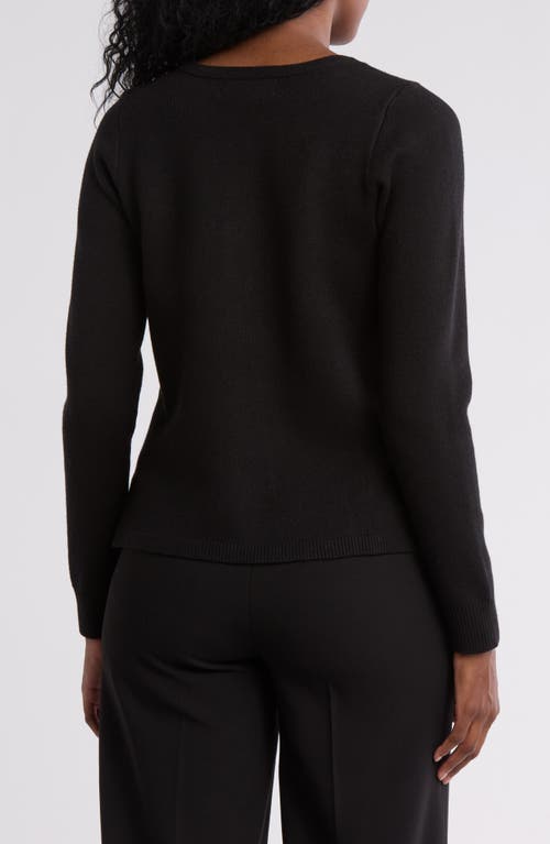By Design Halsey Tipped Cardigan In Black