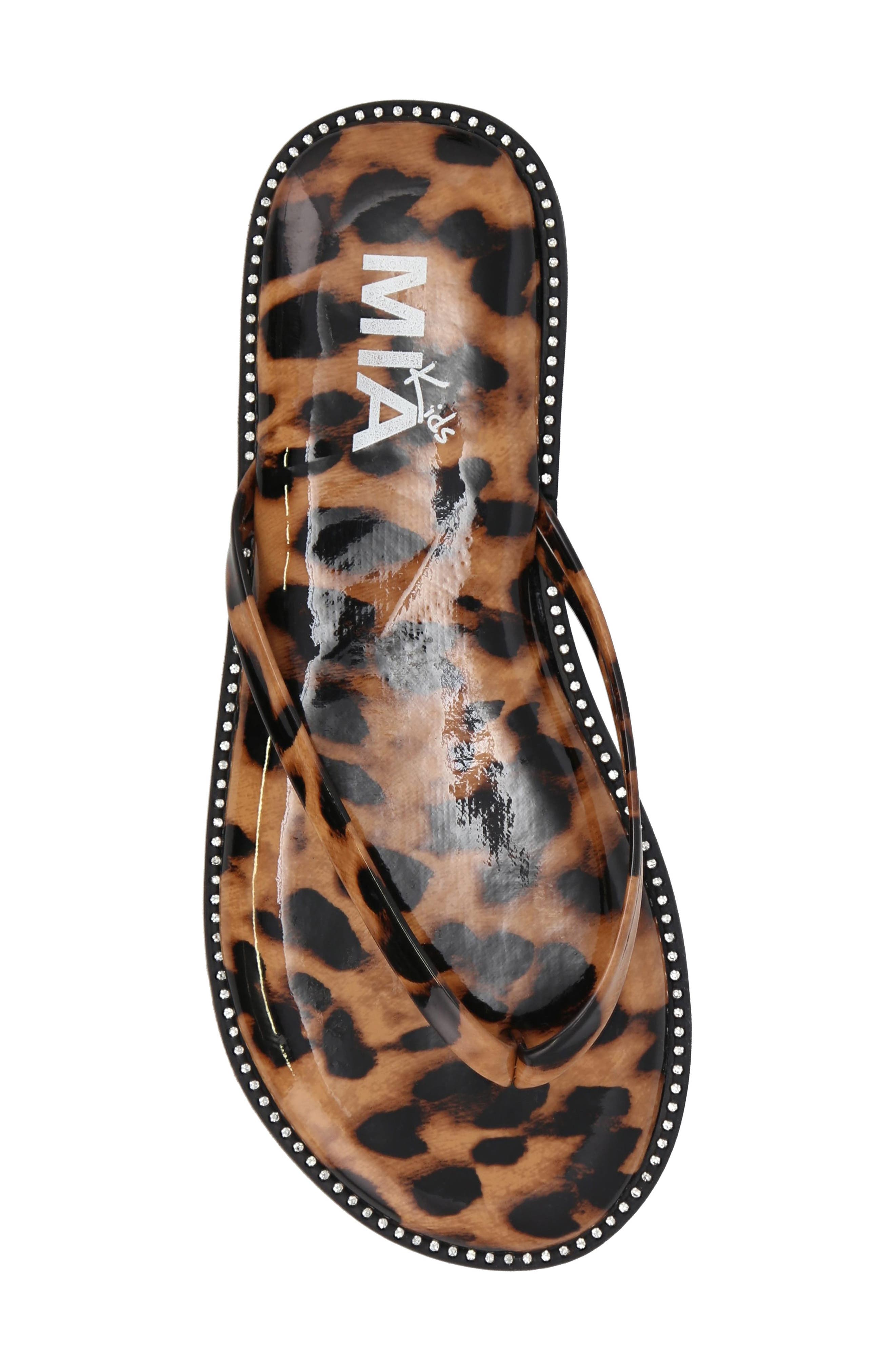 MIA Kids' Little Aster Flip Flop, Alternate, color, Leopard Print