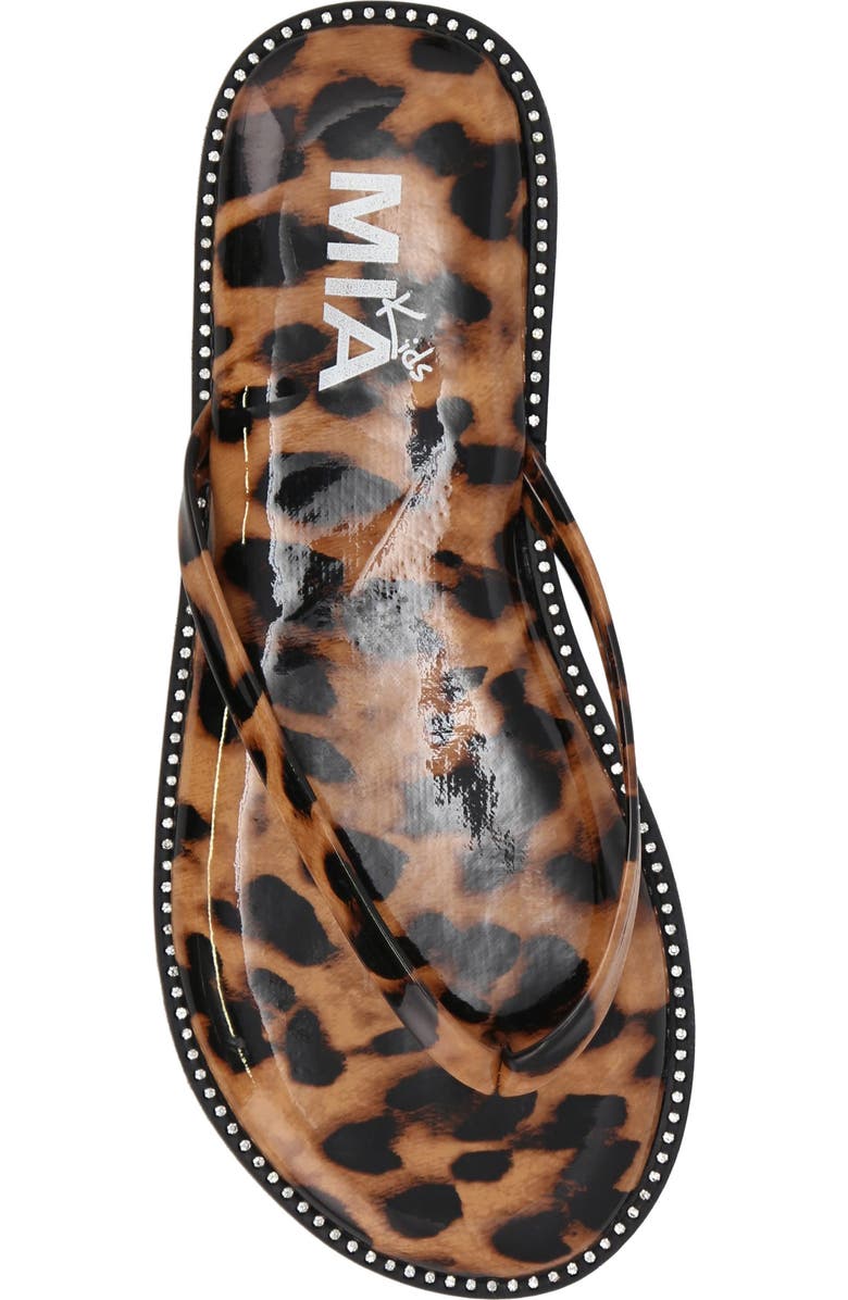 MIA Kids' Little Aster Flip Flop, Alternate, color, Leopard Print