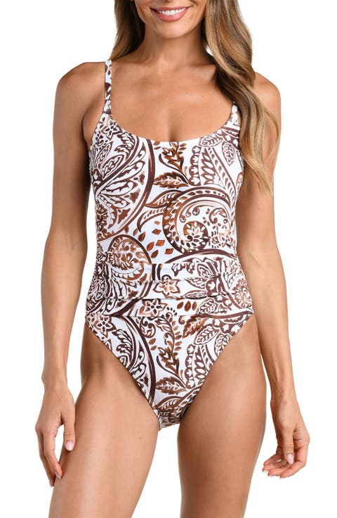 Painted Paisley Lingerie One-Piece Swimsuit