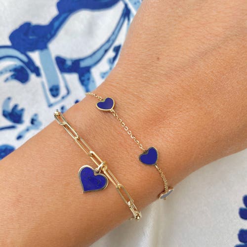 The Lovery Fine Jewelry Lapis Heart Charm In Blue