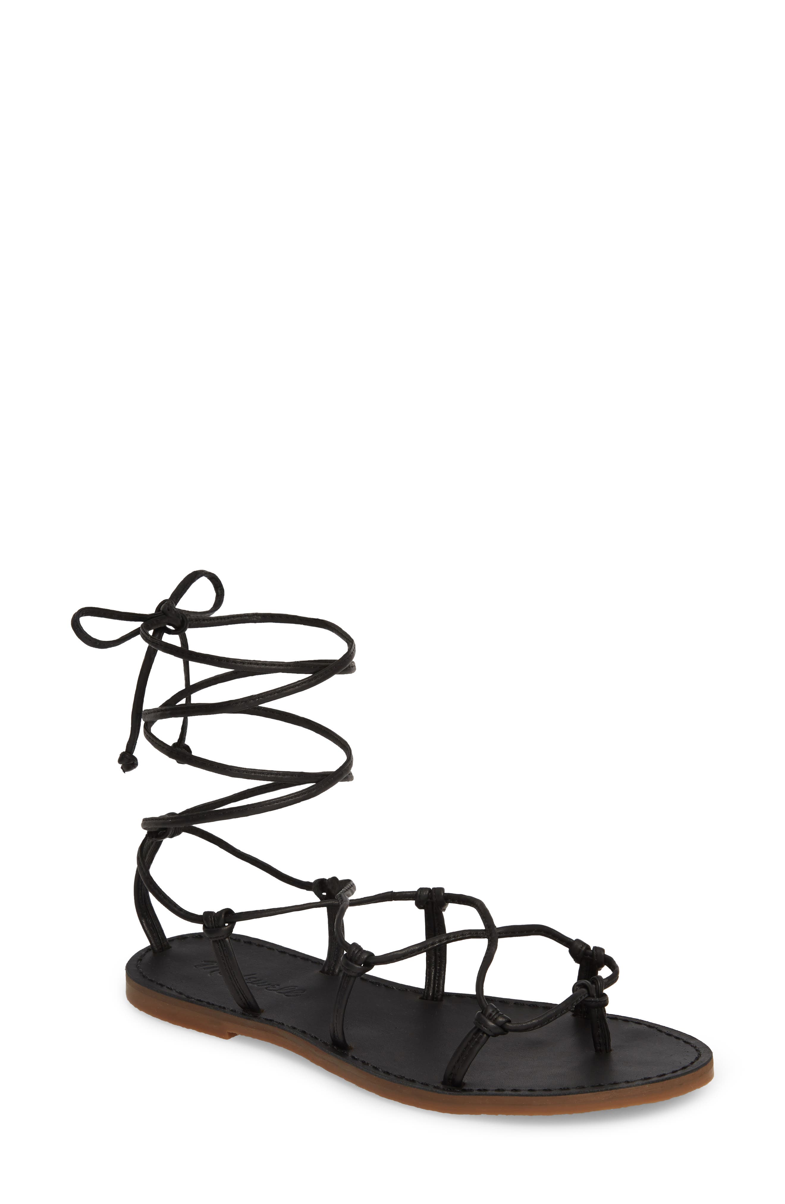 Madewell The Boardwalk Lace-Up Sandal, Main, color, 