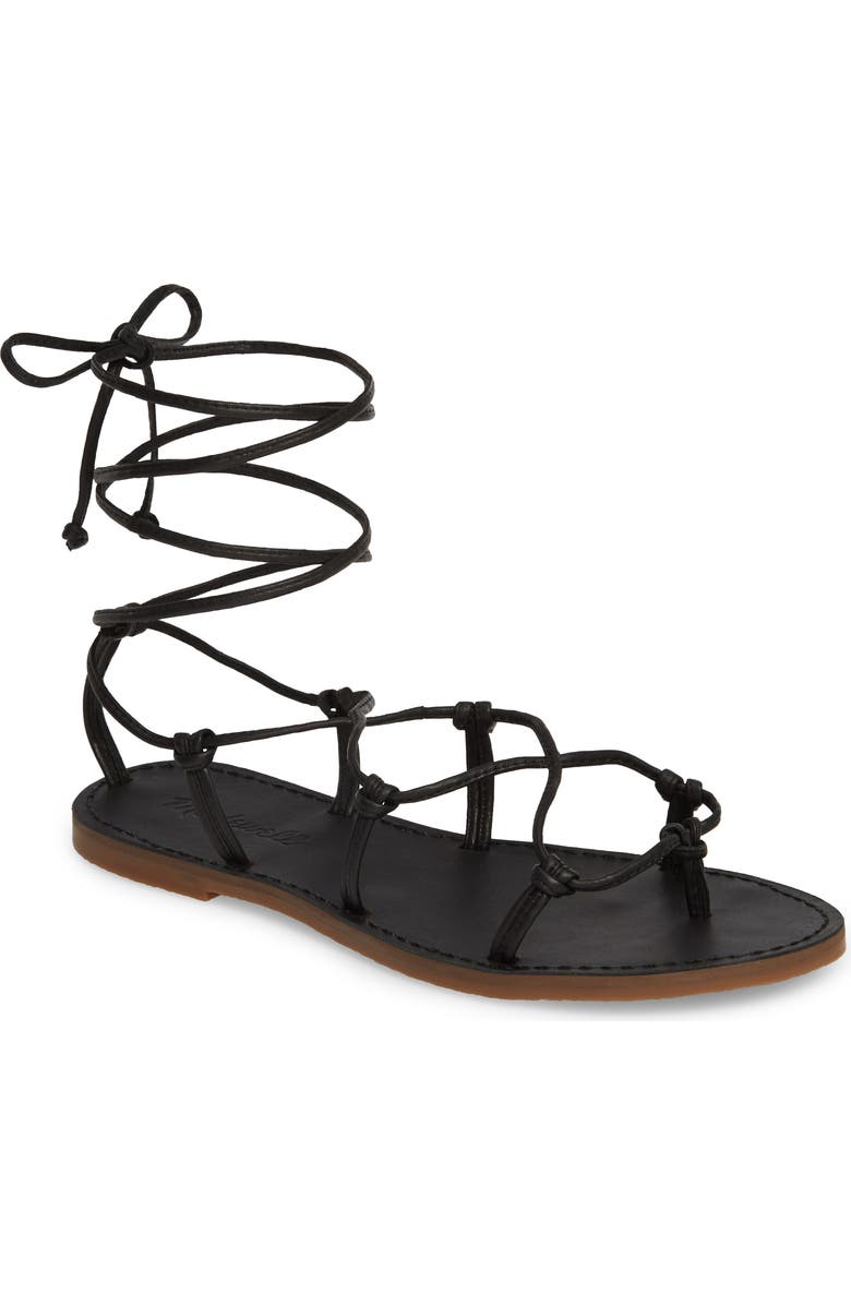 Madewell The Boardwalk Lace-Up Sandal, Main, color,