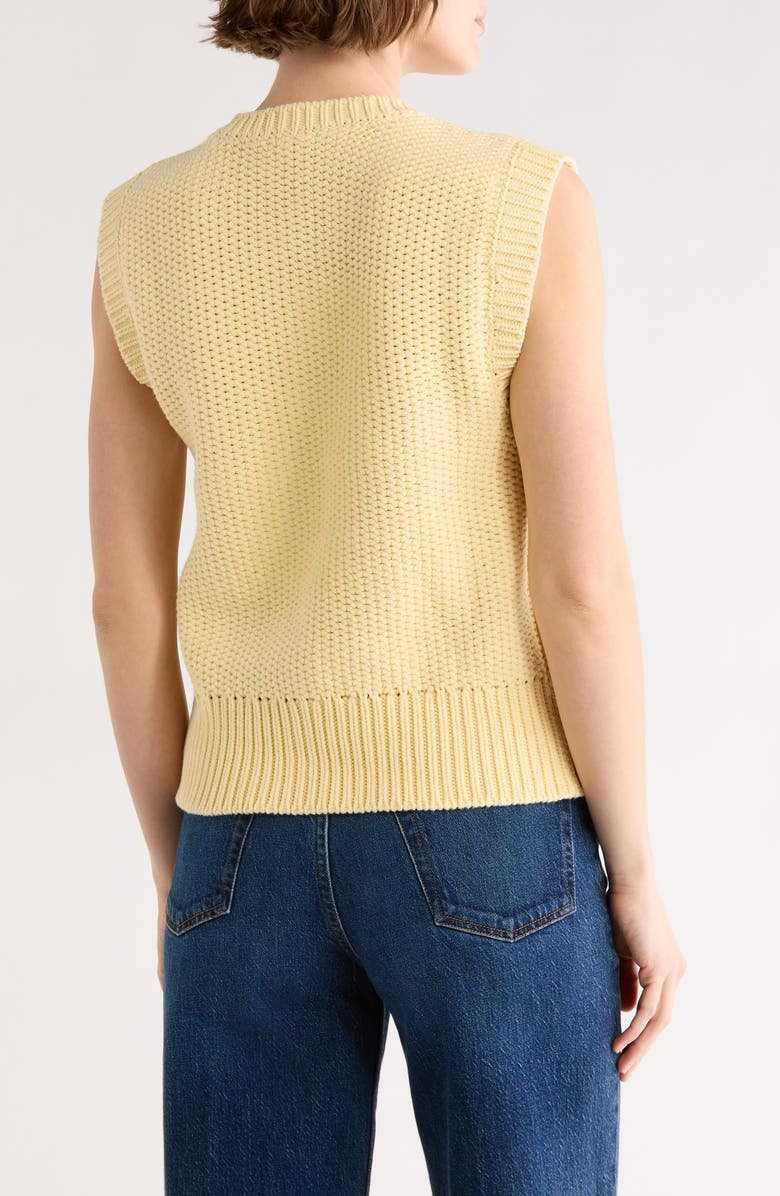 Ellen Tracy Floral Openwork Sweater Tank, Alternate, color, Butter Yellow