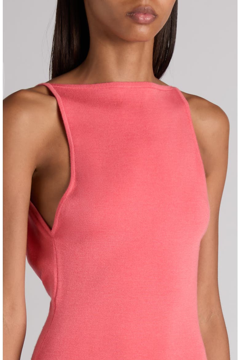 Slash Neck Open Back Cashmere & Silk Gown, Alternate, color, BRIGHT FUXIA