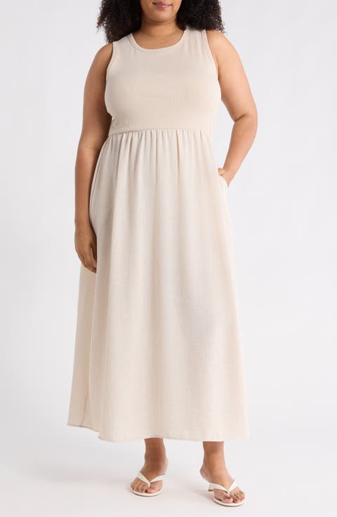 Mixed Media Midi Dress (Plus)