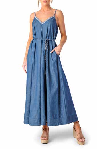 FLYING TOMATO Denim Midi Sundress