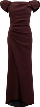 Ever New Kalee Bow Trim Off the Shoulder Gown