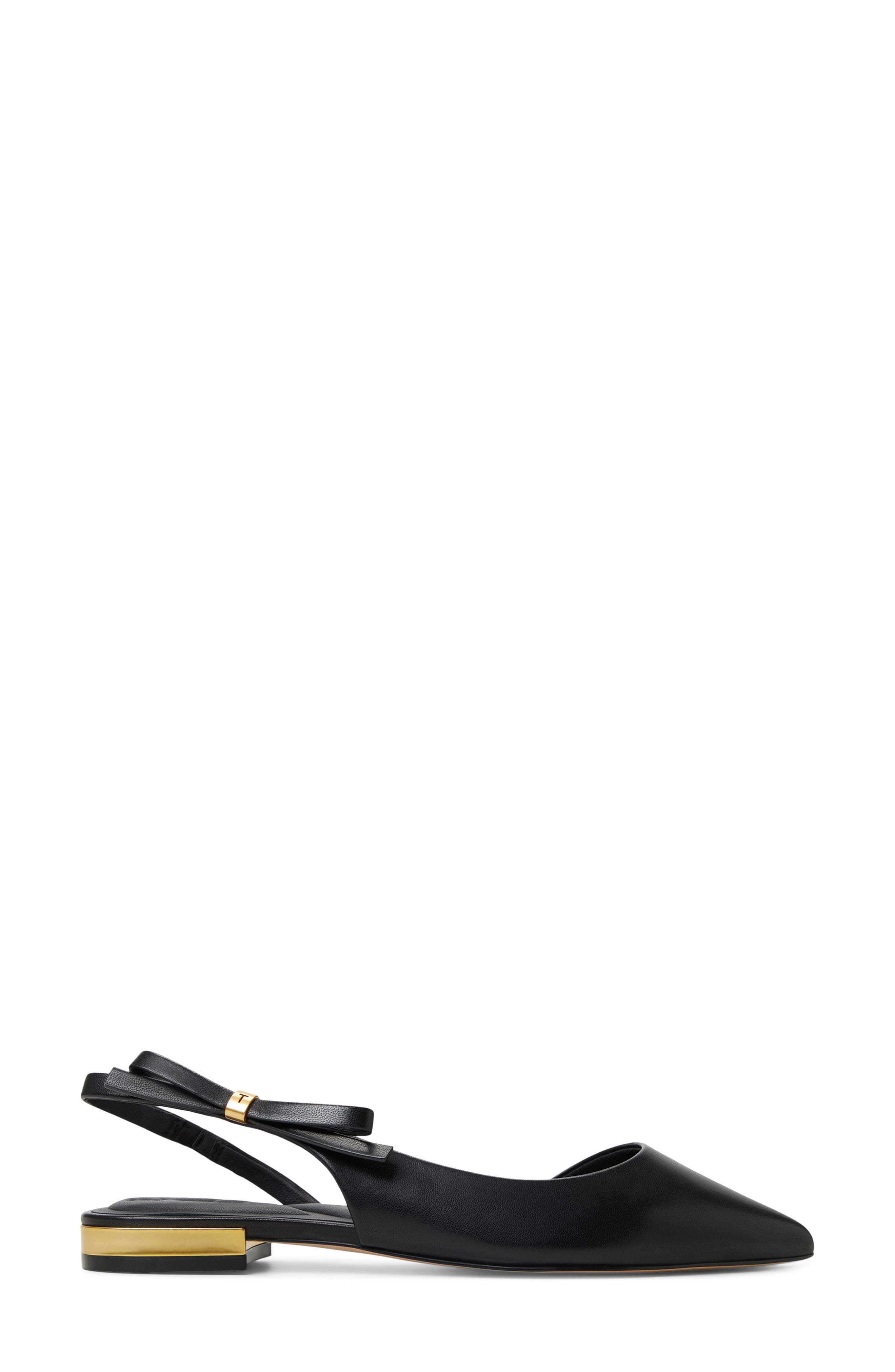 Ted Baker London Jane Bow Slingback Half D'Orsay Pointed Toe Flat, Alternate, color, 
