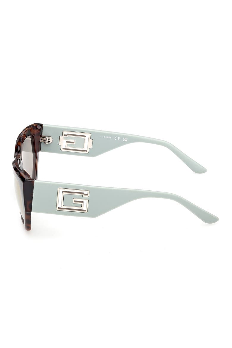 Geometric Sunglasses, Alternate, color, HAVANA/ OTHER / GREEN MIRROR
