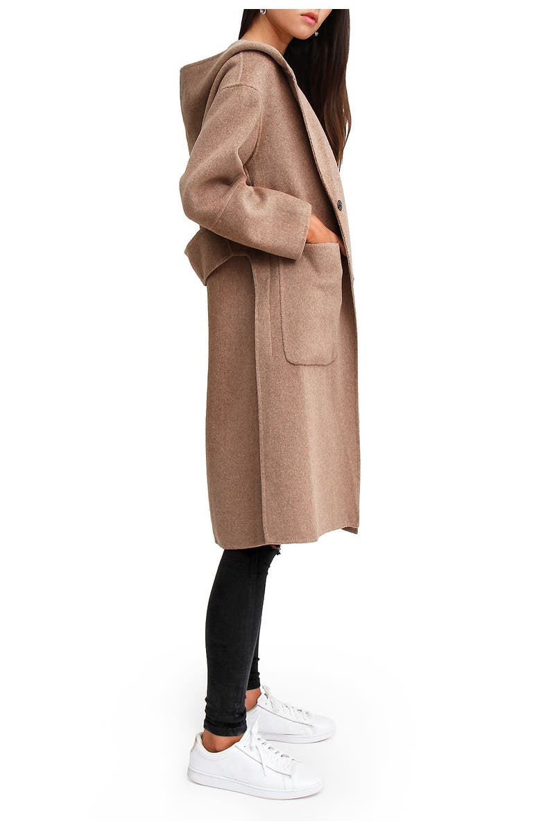 Belle & Bloom Walk This Way Wool Blend Oversized Coat, Main, color, Oat