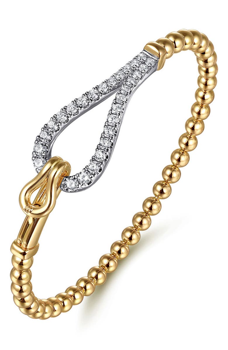 Gabriel & Co. Bujukan Diamond Link Bracelet, Alternate, color, Two Tone