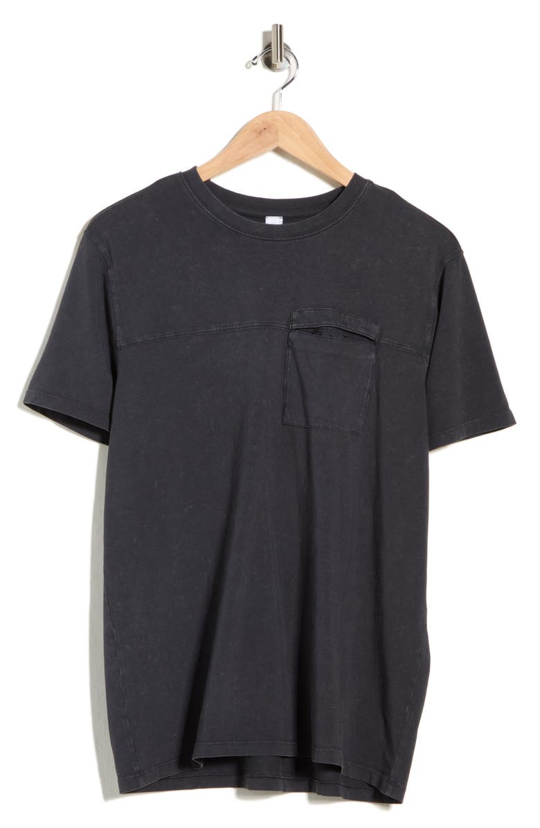 90 DEGREE BY REFLEX Ronan Acid Wash Cotton T-Shirt, Main, color, Black