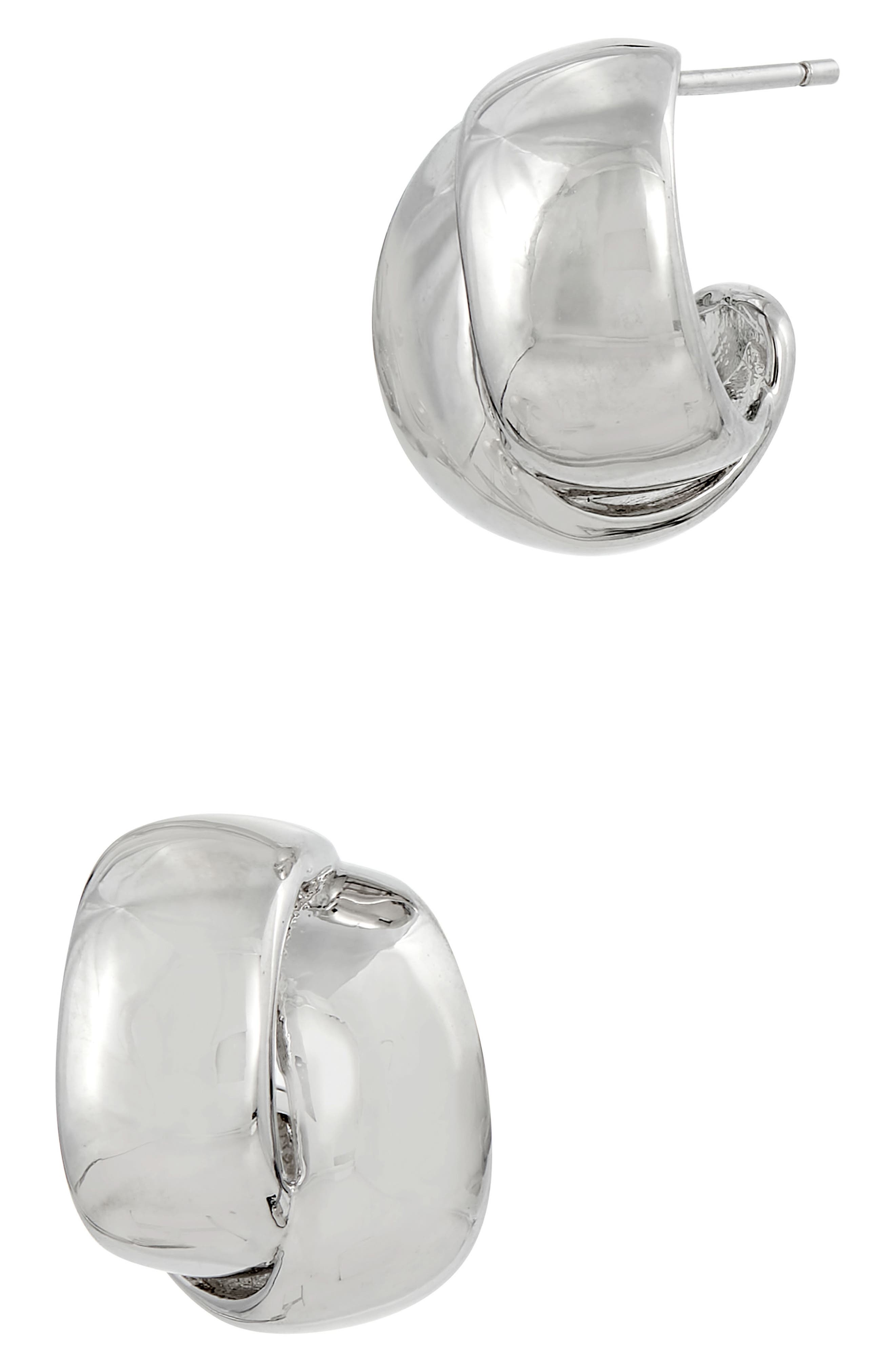 SAVVY CIE JEWELS Chubby Crossover Huggie Hoop Earrings