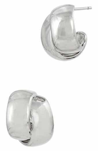 SAVVY CIE JEWELS Chubby Crossover Huggie Hoop Earrings