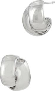SAVVY CIE JEWELS Chubby Crossover Huggie Hoop Earrings