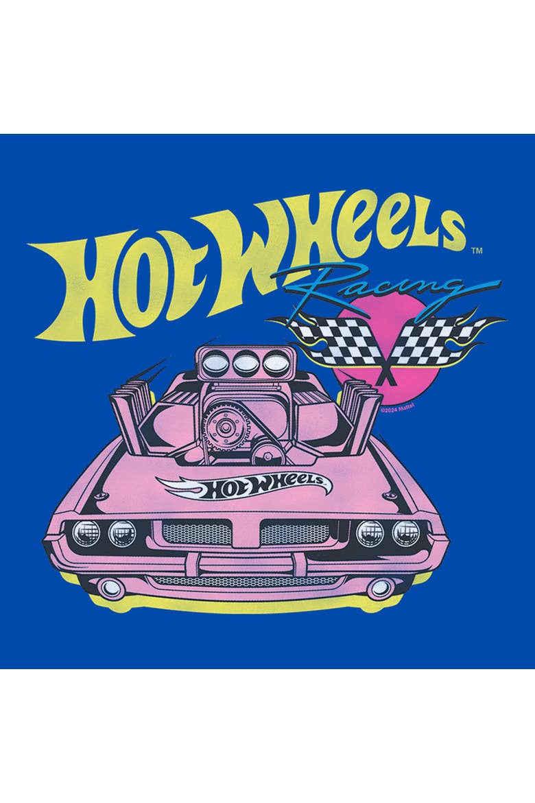 Boys Hot Wheels Rodger Dodger Retro Racing Flags T Shirt, Alternate, color, Royal Blue