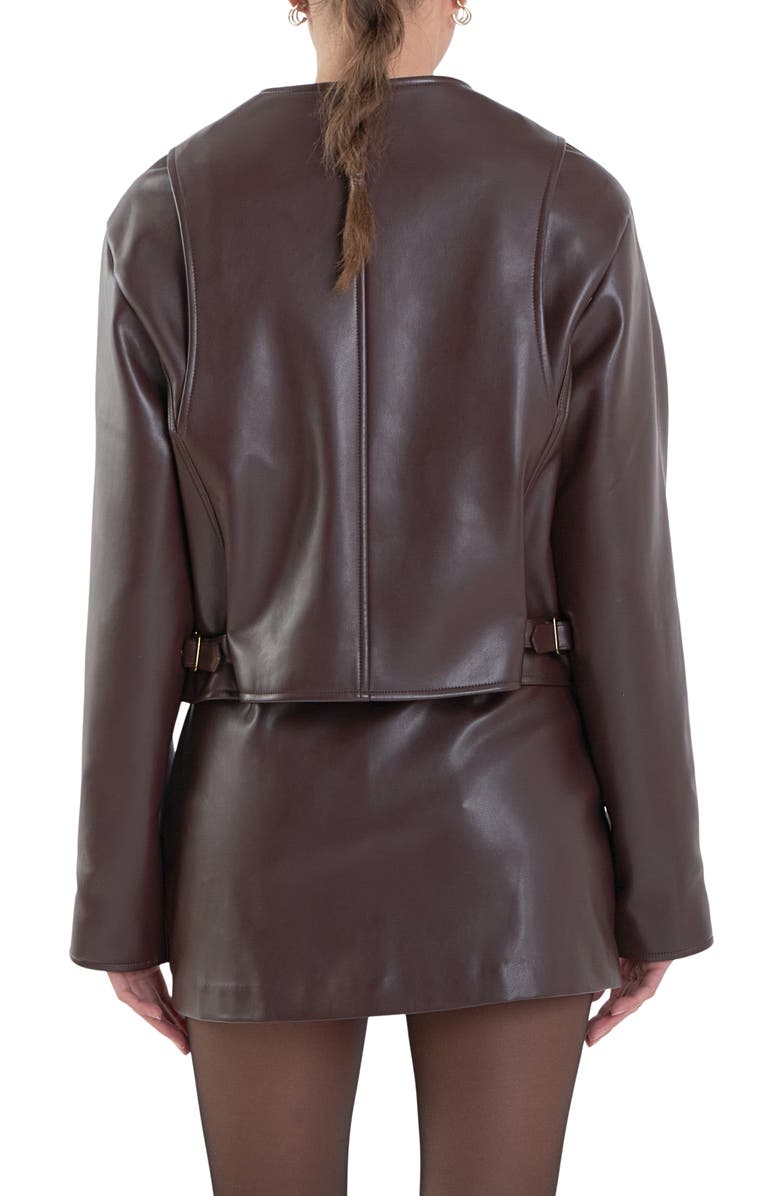 English Factory Faux Leather Jacket, Alternate, color, 