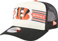 New Era Men's New Era Cream/Black Cincinnati Bengals Banner A-Frame 9FIFTY Trucker Snapback Hat