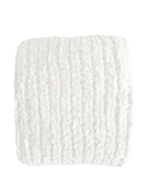 Anaya Oversized Plush Chenille Sweater Throw In White