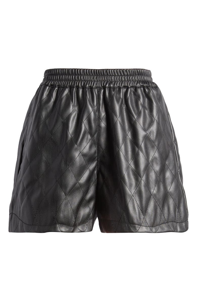 Noisy may Kirstine High Waist Faux Leather Shorts, Alternate, color, Black