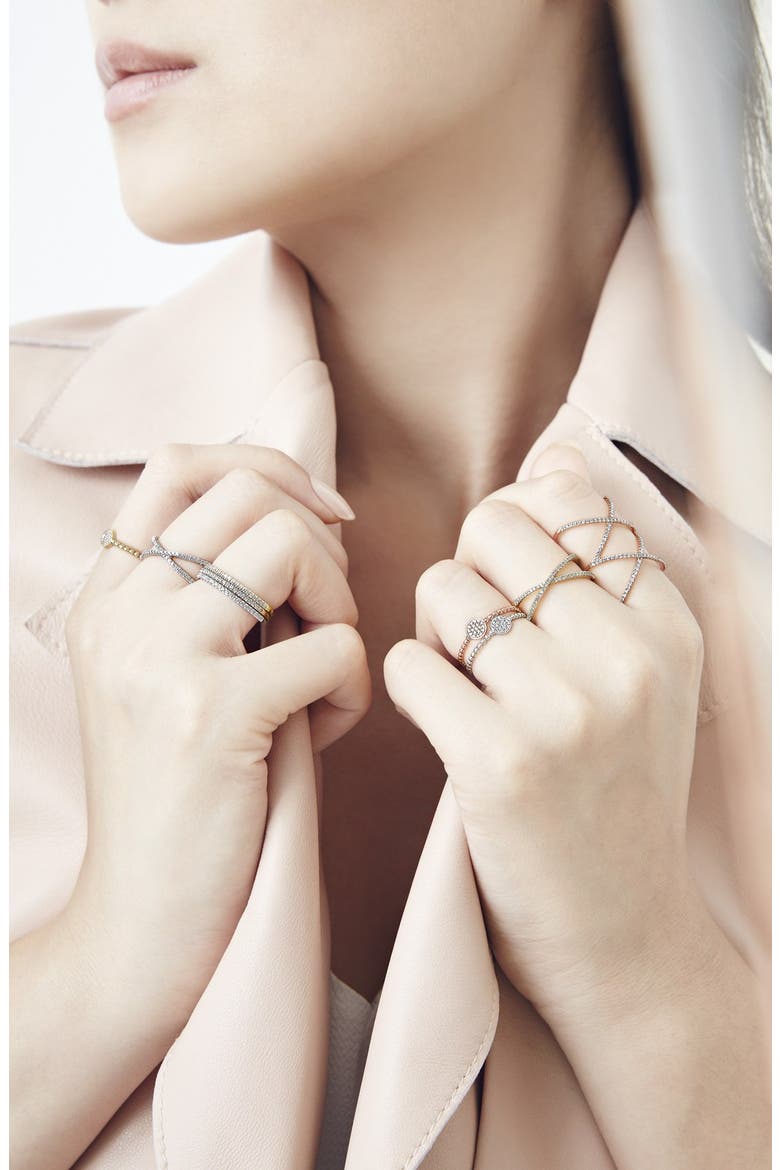 Diamond Double Crisscross Ring (Nordstrom Exclusive), Alternate, color, ROSE GOLD