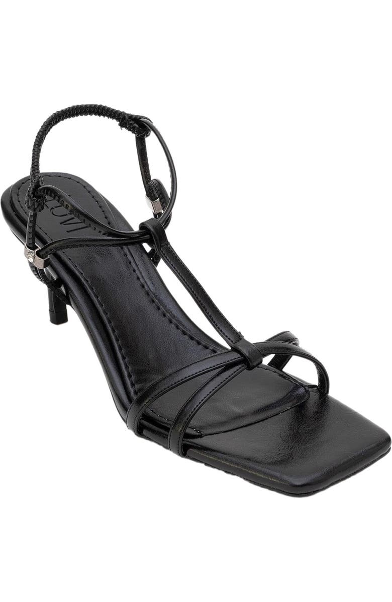 Prologue Shoes Gibson Stiletto Sandal, Alternate, color, Black Faux Leather