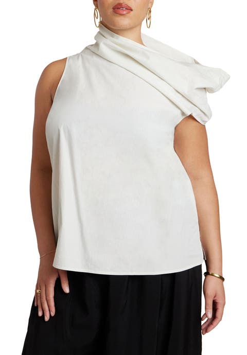 Draped Neck Sleeveless Top (Plus)