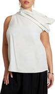 ELOQUII Draped Neck Sleeveless Top