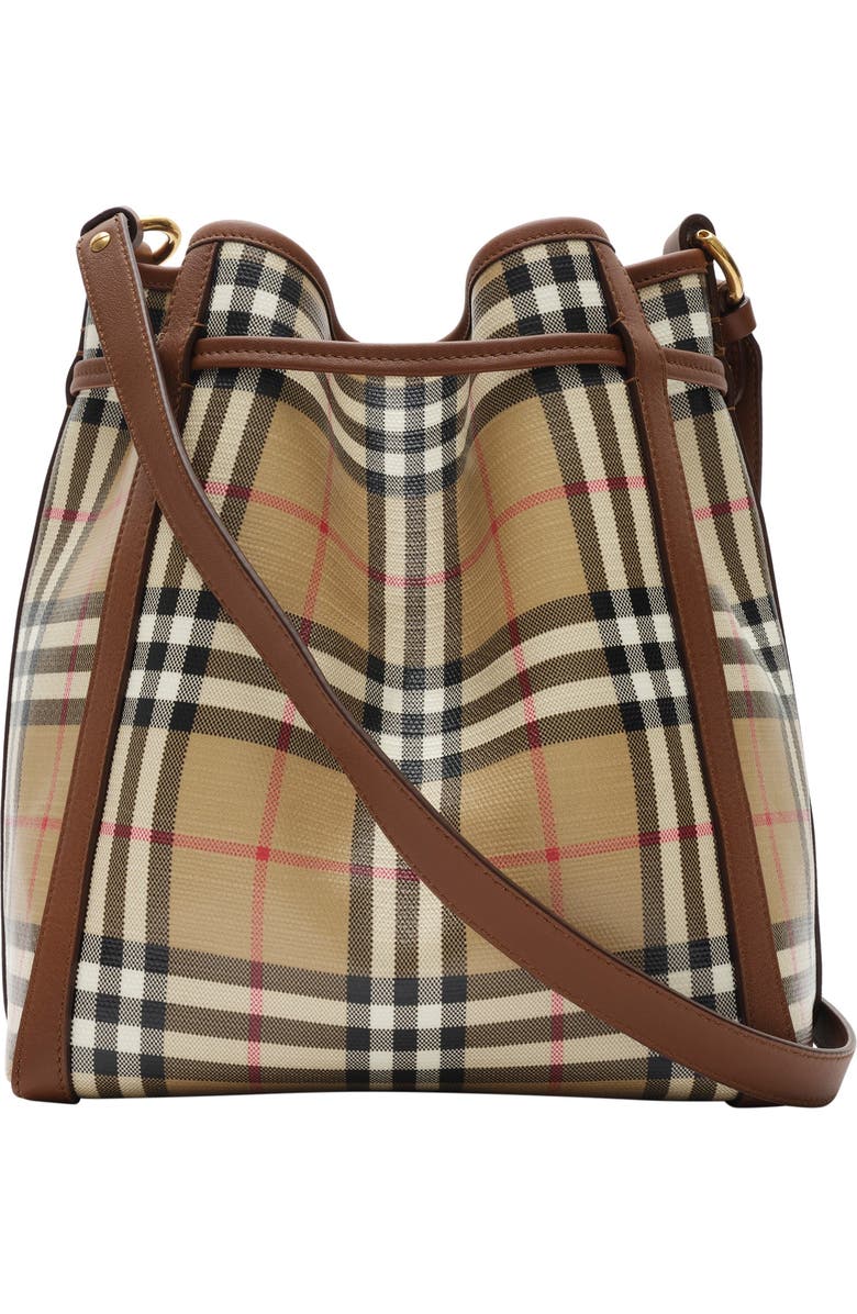 Burberry Small Check Bucket Bag, Alternate, color, Archive Beige