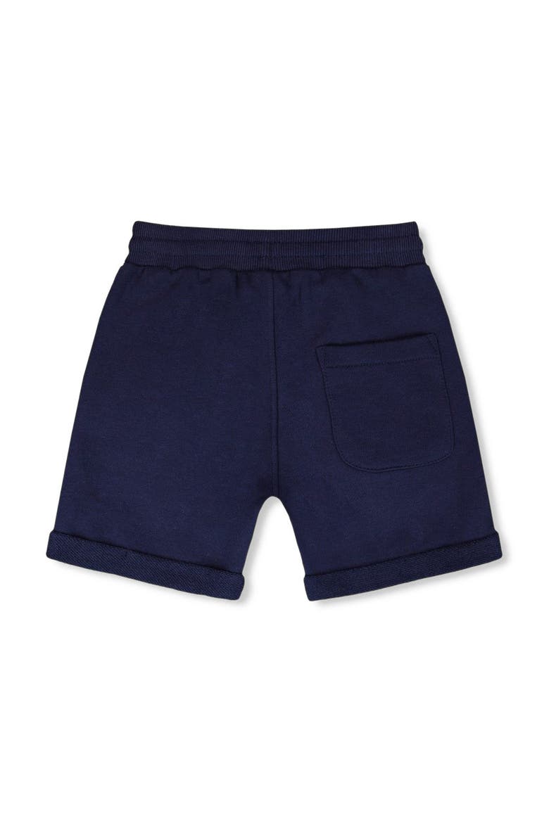 Elastic Waistband Slant Pockets French Terry Shorts, Alternate, color, Dark Blue