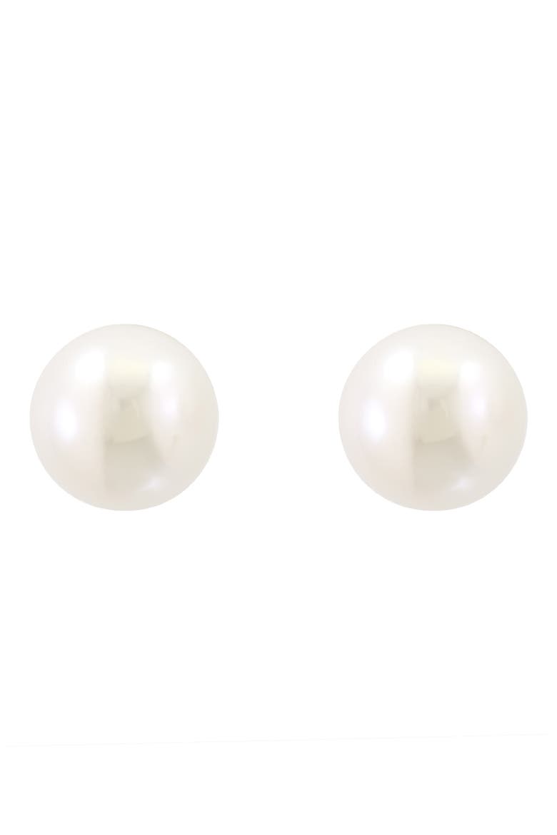 Freshwater Pearl Front/Back Earrings, Main, color, WHITE