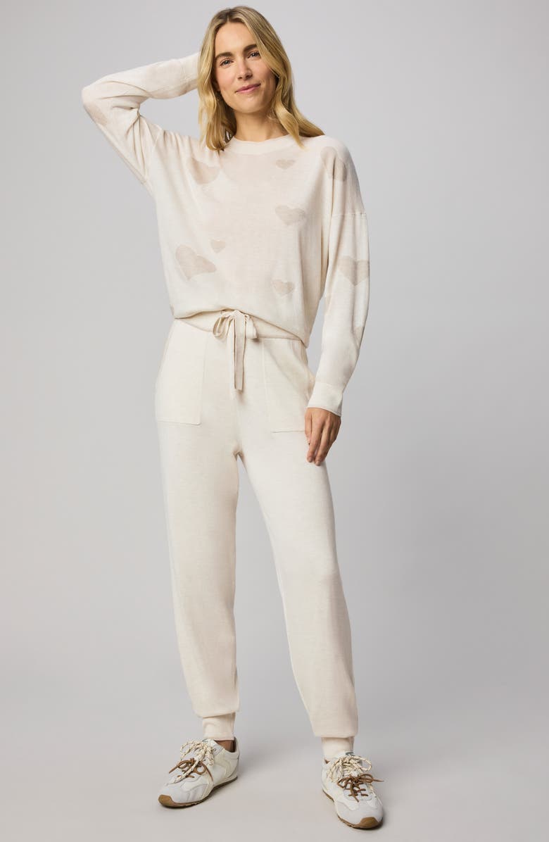 Splendid All the Love Tipped Knit Joggers, Alternate, color, Pale Oak Heather Ivory