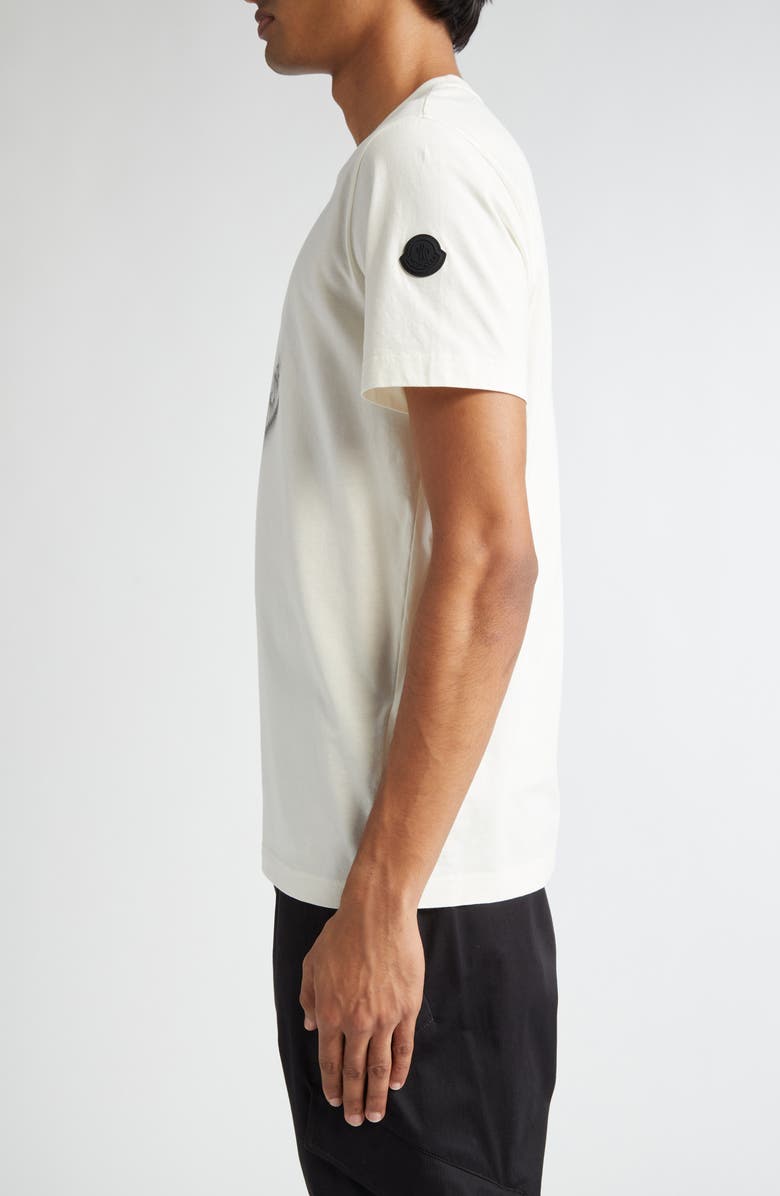 Moncler Logo Cotton Graphic T-Shirt, Alternate, color, Silk White