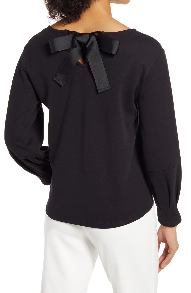 Halogen<sup>®</sup> Bow Back V-Neck Sweatshirt, Alternate, color,
