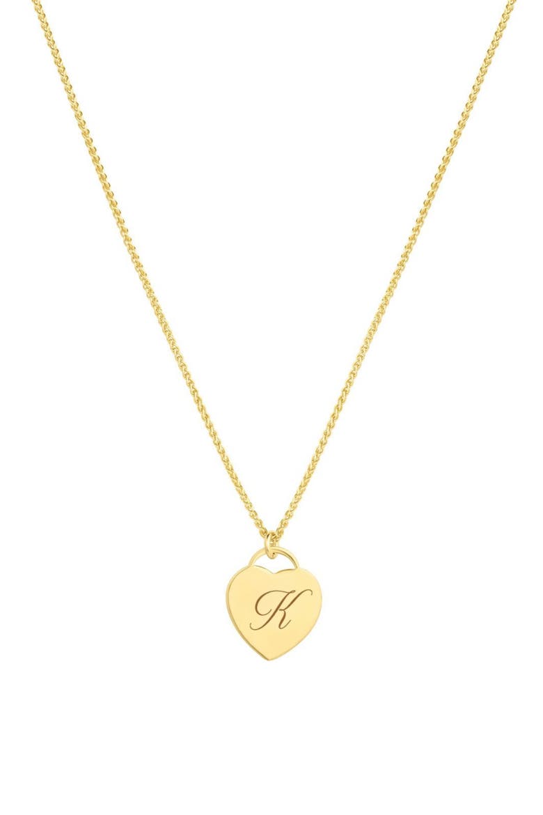 Alice Initial Heart Pendant Necklace, Main, color, GOLD / M