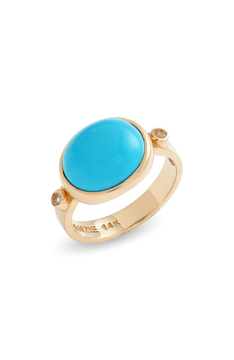 Anzie Classique Oval Ring, Main, color, Turquoise/ Aqua