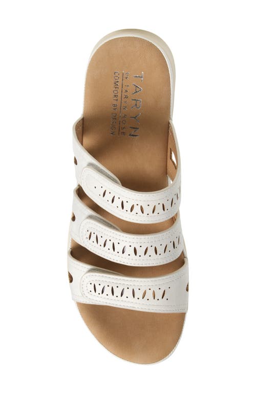Taryn Rose Lasercut Slide Sandal In White