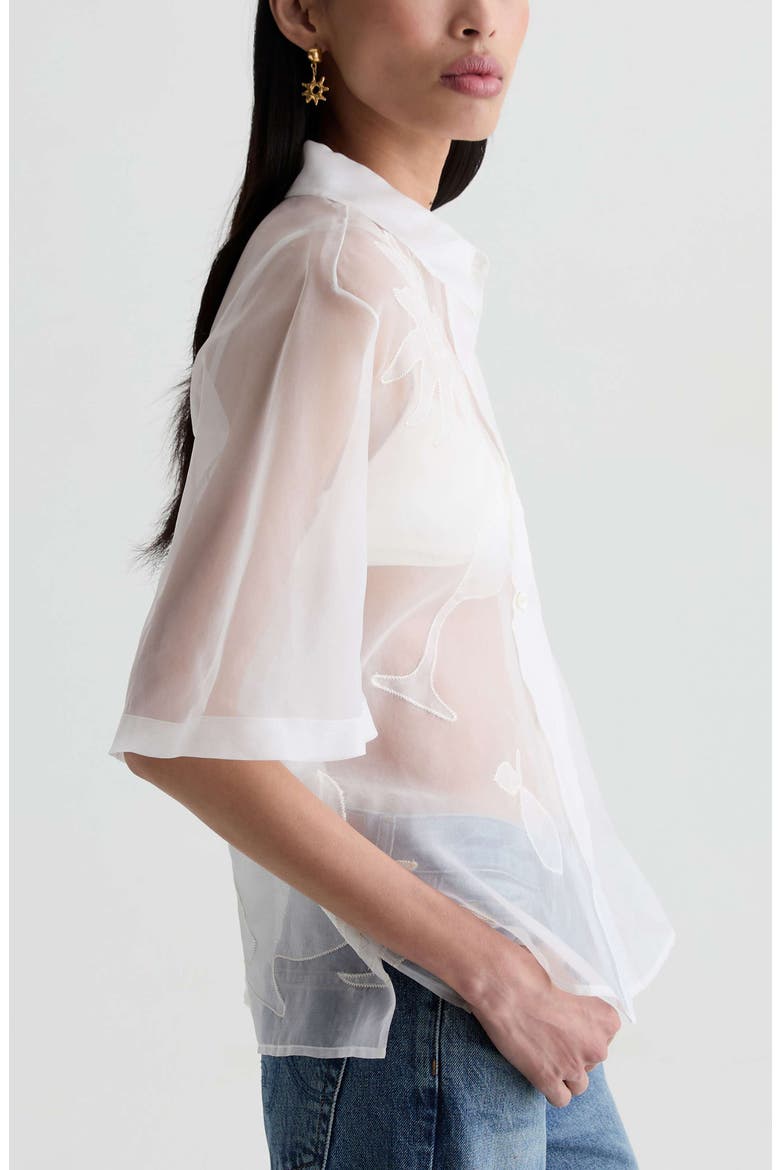 Emma Patch Sheer Silk Shirt, Alternate, color, TIPSY SUN