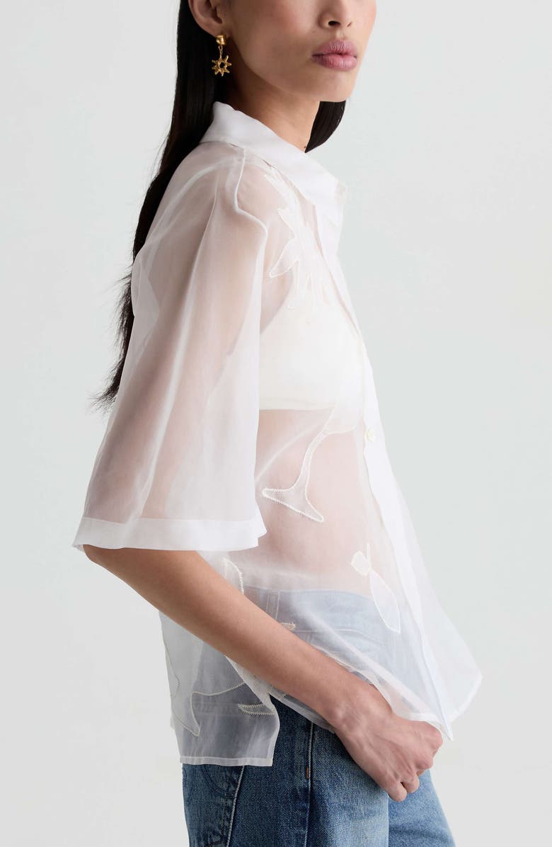 AG Emma Patch Sheer Silk Shirt, Alternate, color, Tipsy Sun