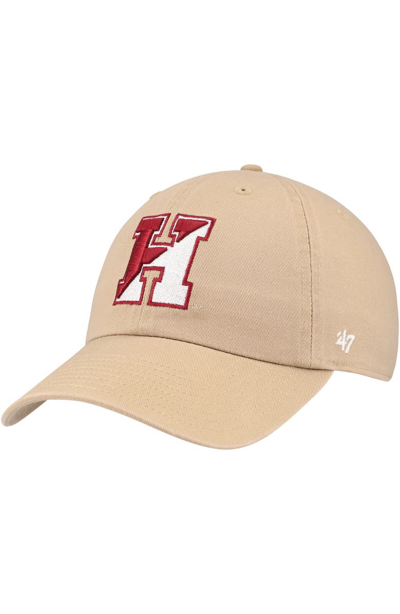 '47 Men's '47 Khaki Harvard Crimson Clean Up Adjustable Hat, Main, color, Khaki